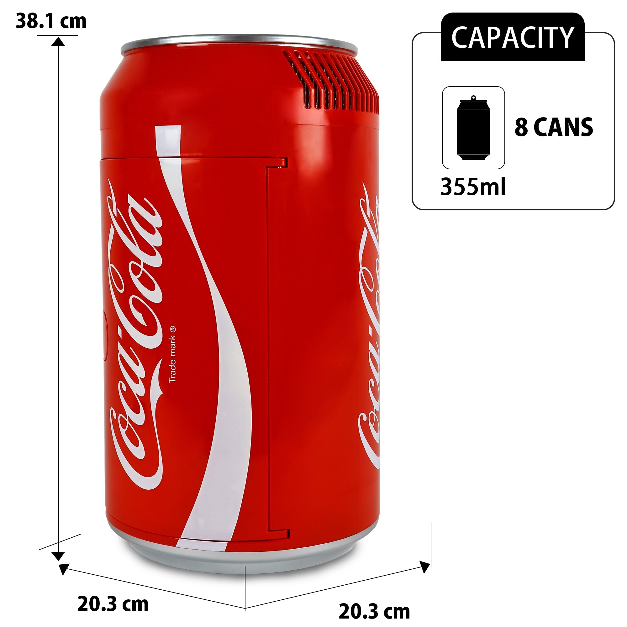 Coca Cola 5.4L Coke Mini Fridge For Bedroom 8 Can Cooler Red Coca-Cola