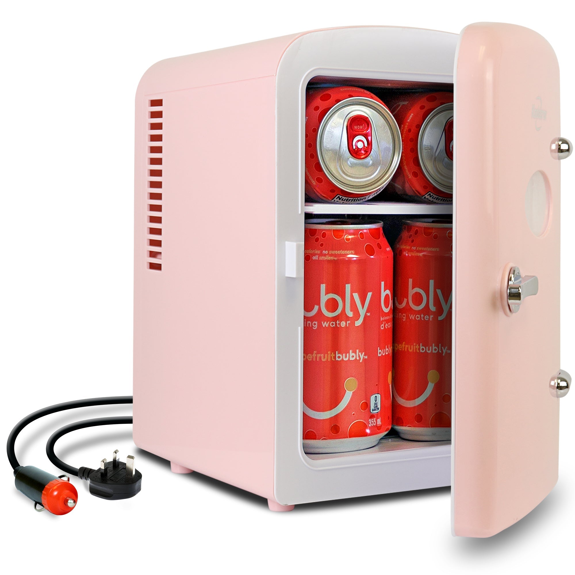 Koolatron 4L Mini Fridge For Bedrooms 6 Can Table Top 12V Portable Cooler Skincare Pink Koolatron UK