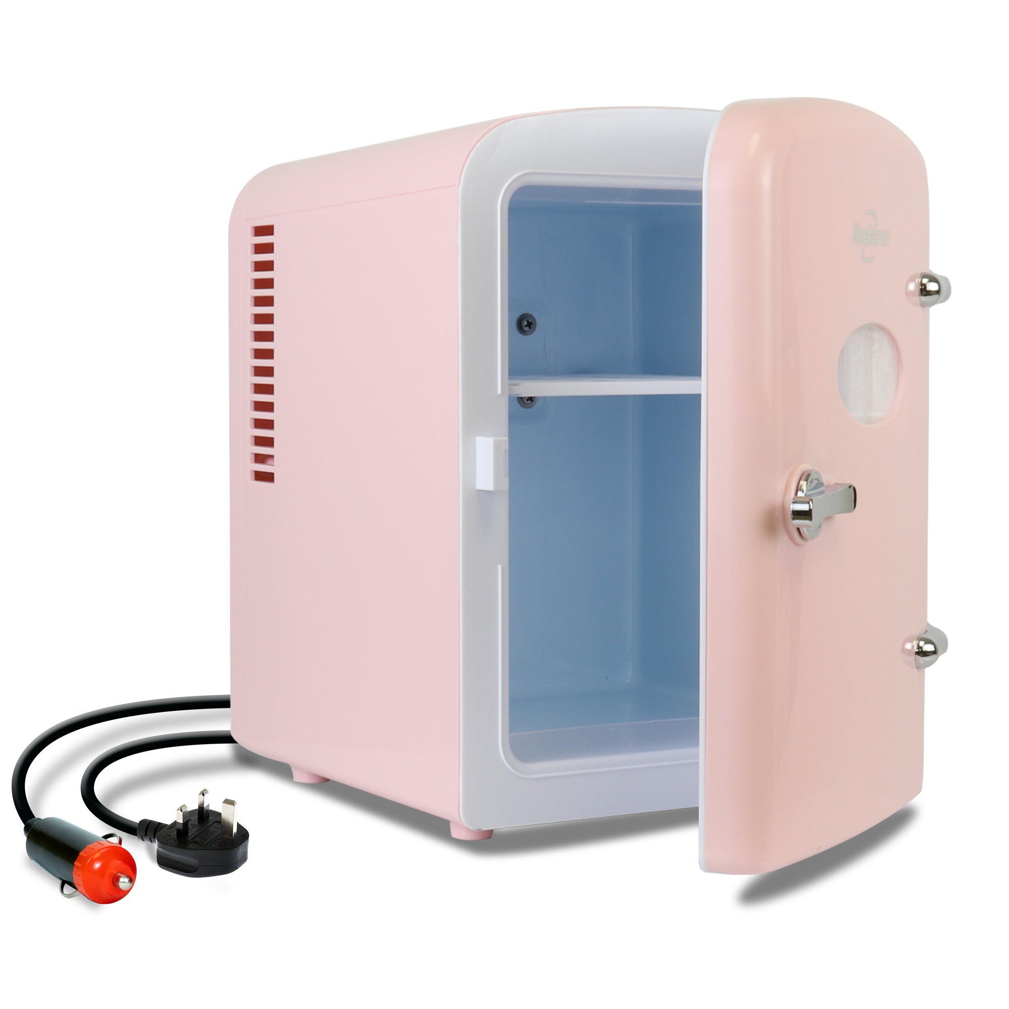 Koolatron 4L Mini Fridge For Bedrooms 6 Can Table Top 12V Portable Cooler Skincare Pink Koolatron UK