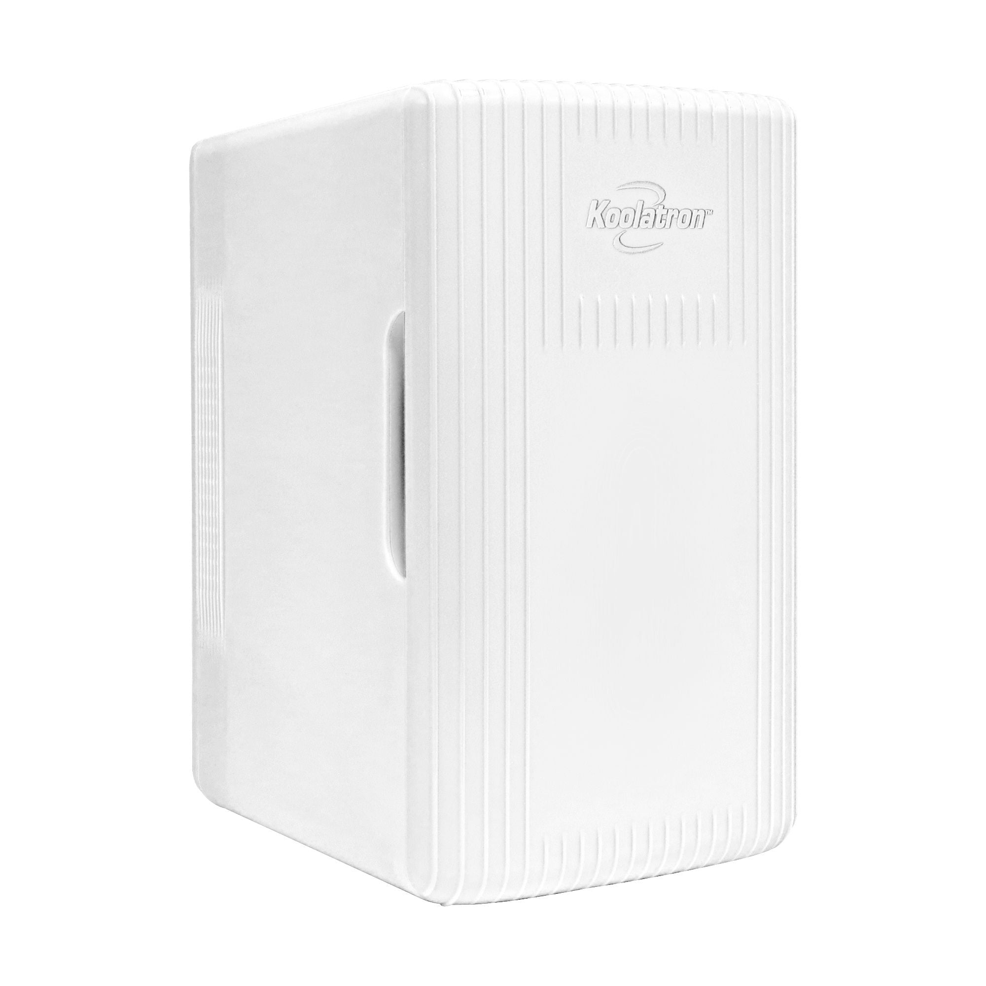 Koolatron 6 L mini fridge, closed, on a white background