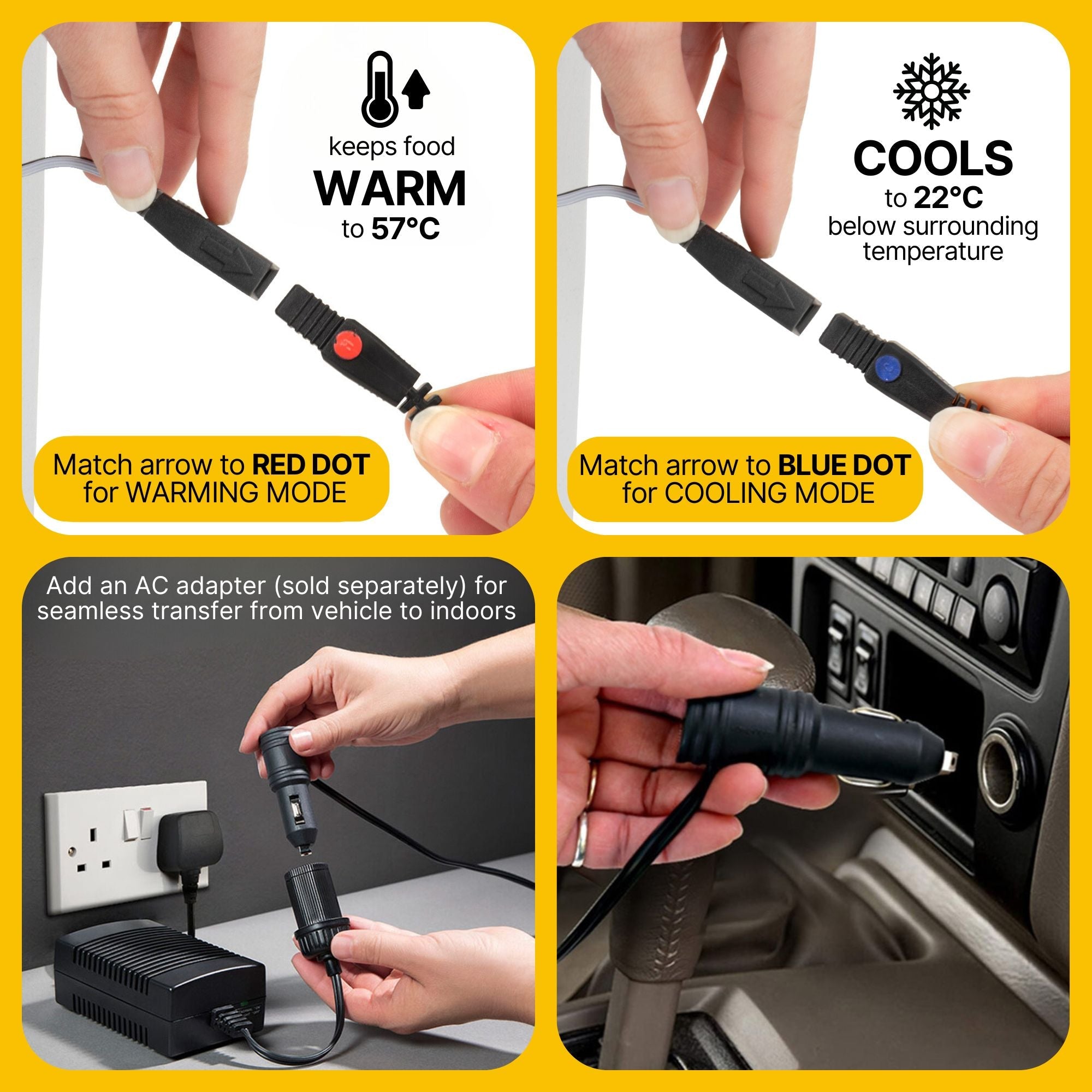 Electric Cool Box 14L Cooler Box Portable Cool Bag Cooler Bag 12v Camping Car Fridge for Lunch Drinks Road Trips Picnics Hard Sided Cooler Warmer Koolatron UK