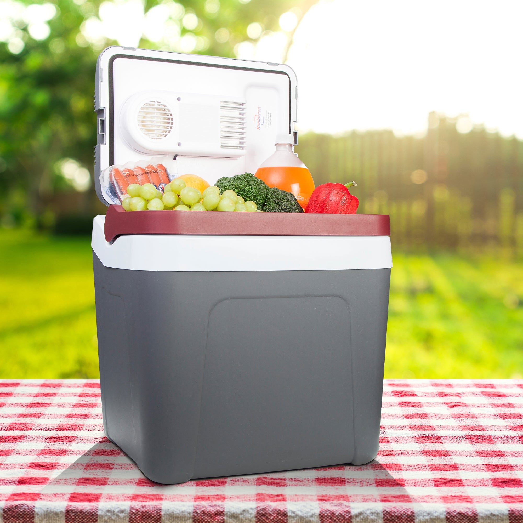 Electric Cool Box 24L Cooler Box 31 Can Portable 12v Camping Car Fridge Refrigerator For Campervan Perfect for Road Trips Picnics Cooler Cool Bag Koolatron UK