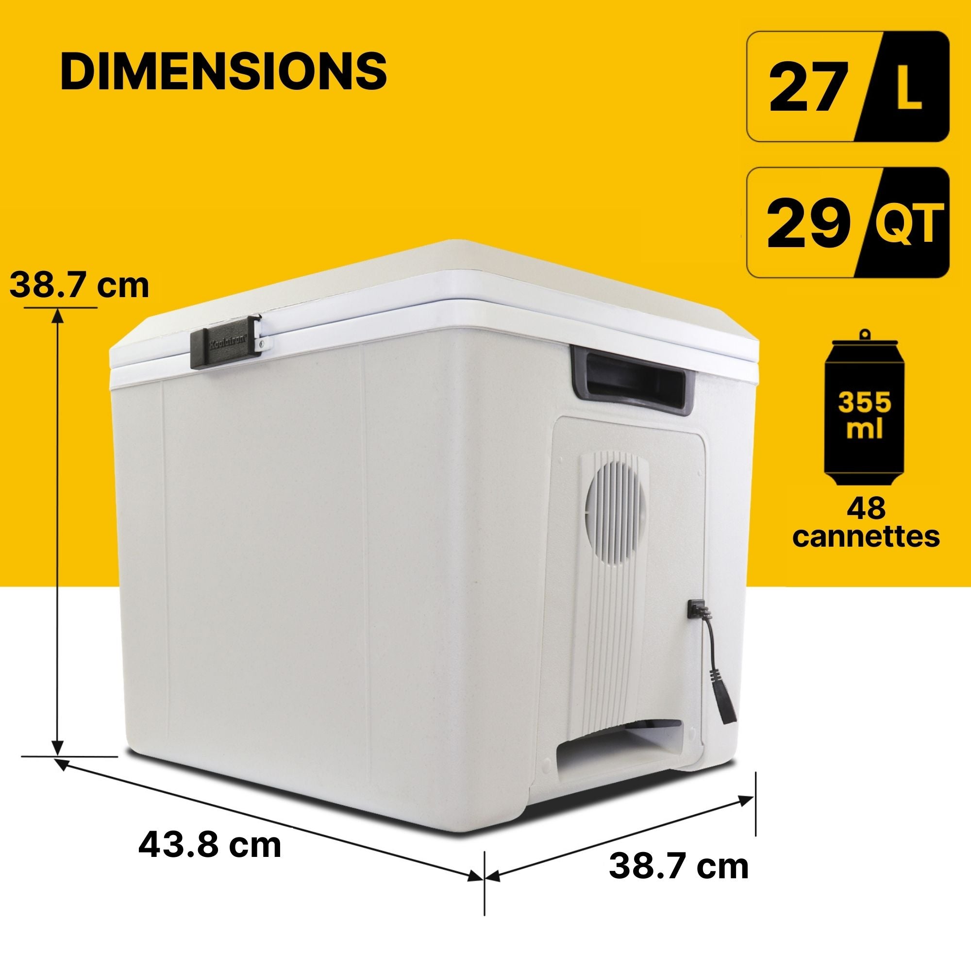 Electric Cool Box 27.5L Cooler Box 48 Can Portable 12v Camping Car Fridge Refrigerator For Campervan Perfect for Road Trips Cooler/Warmer Koolatron UK