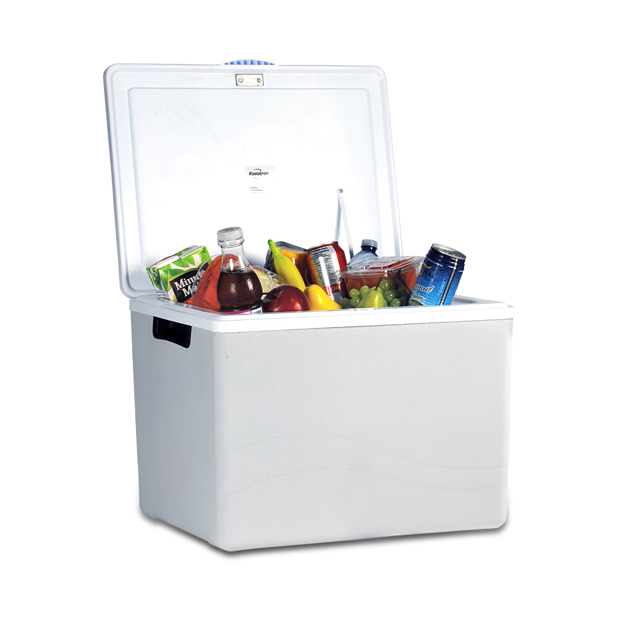 Iceless 12V Electric Cool Box, 34L Portable Cooler/Warmer Car Refrigerator Fridge, DC Power Cord, Grey/White, Travel, Camping, Trucking Koolatron UK