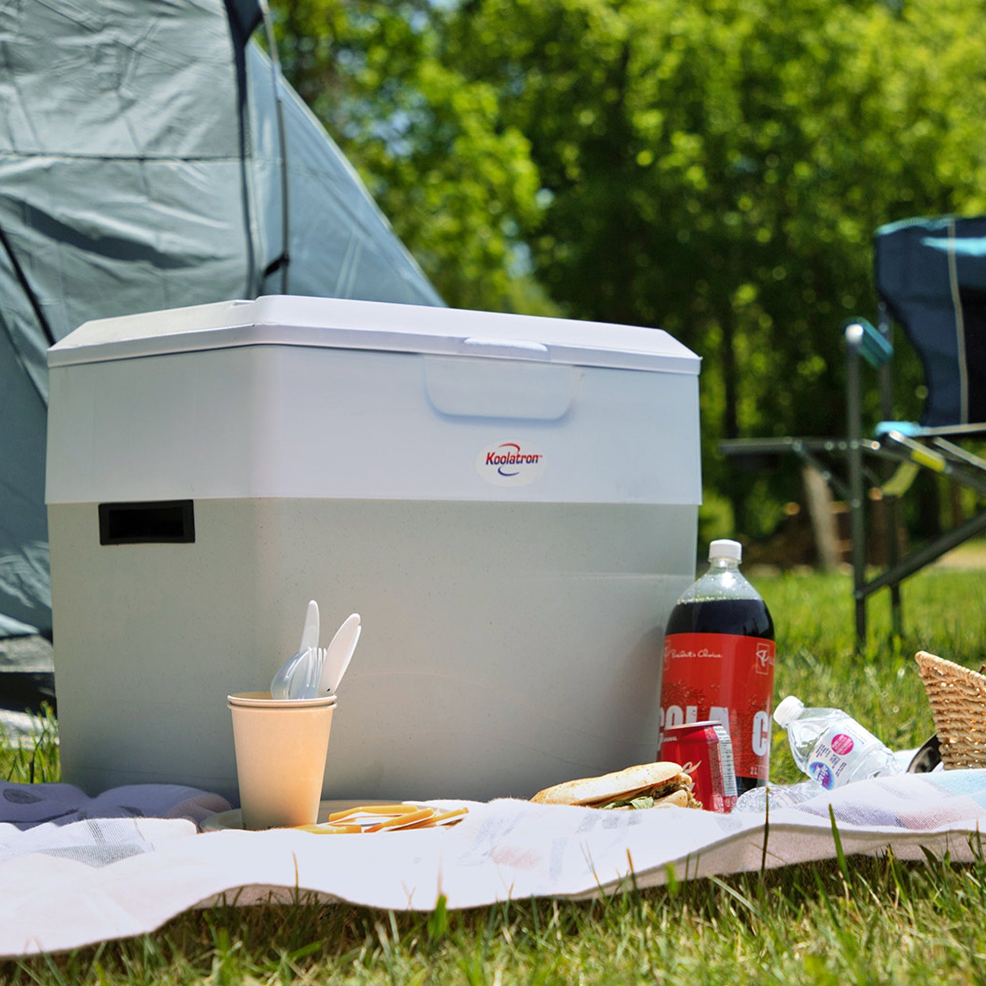 Koolatron Electric Cool Box 49L Cooler Box 80 Can Portable 12v Camping Car Fridge Refrigerator For Campervan Perfect for Road Trips Picnics Travel Two-Way Design Cooler/Warmer Mini Fridge Grey Koolatron UK