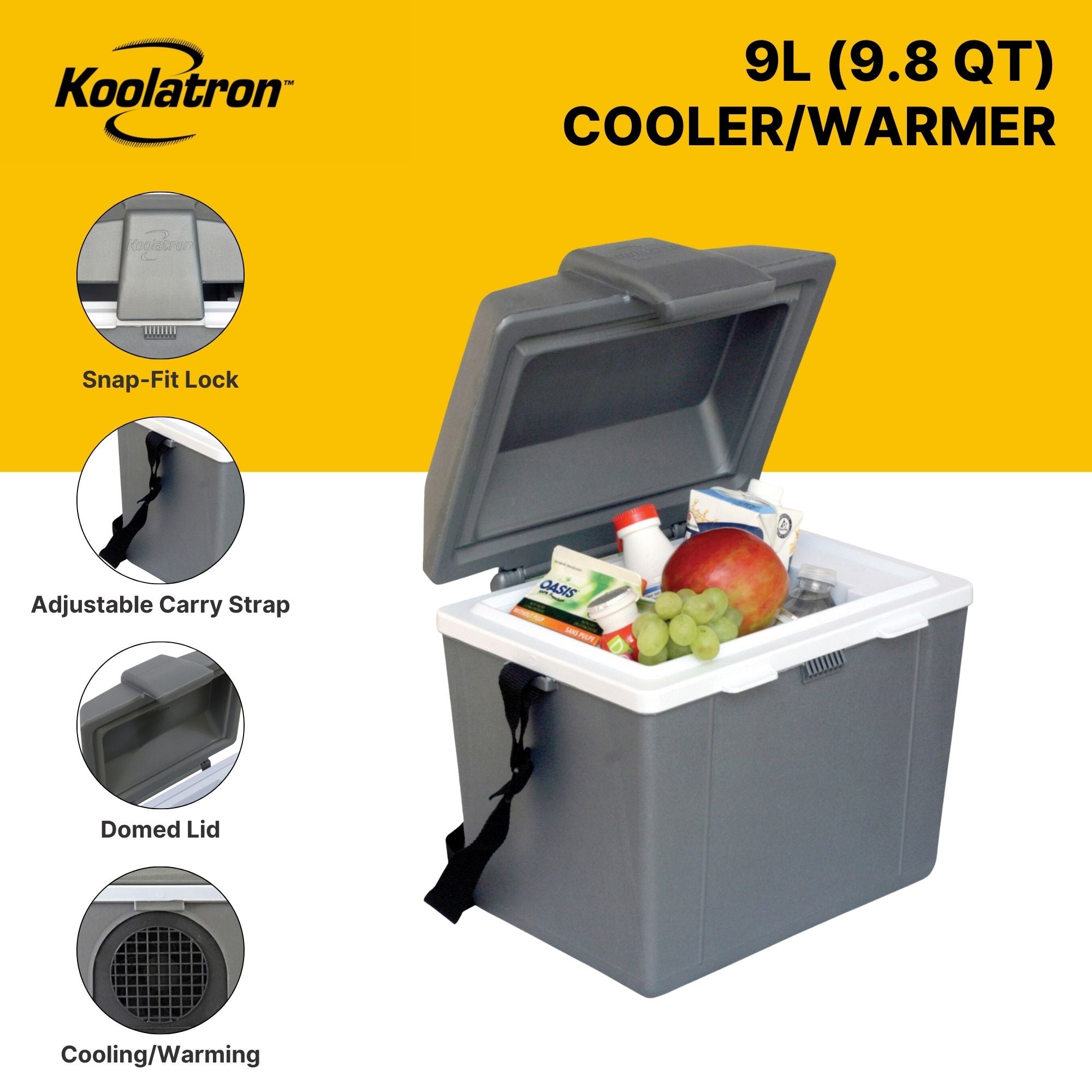 Electric Cool Box 9L Cooler Box 12 Can Portable 12v Camping Car Fridge Refrigerator For Campervan Perfect for Road Trips Picnics Cooler/Warmer Koolatron UK