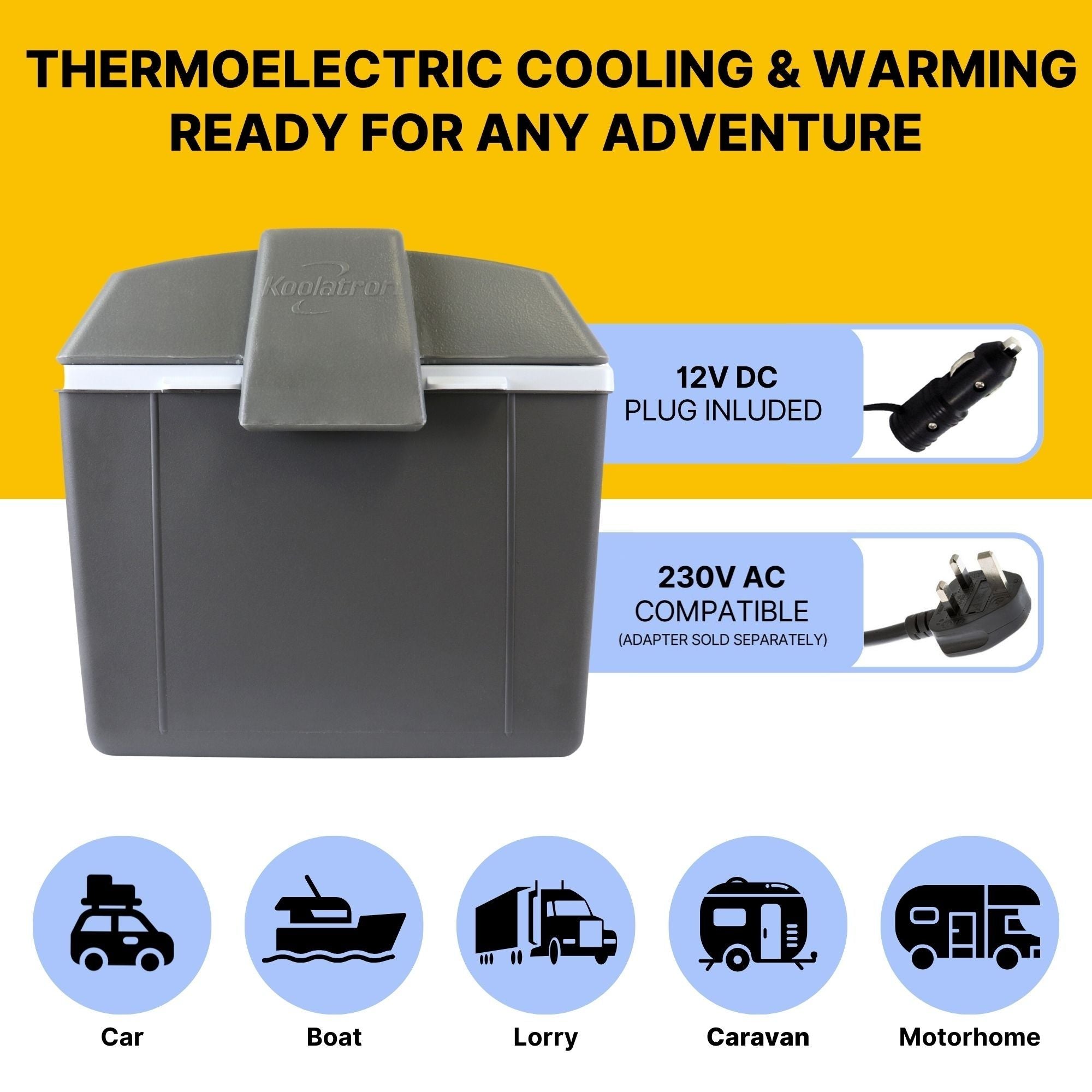 Electric Cool Box 9L Cooler Box 12 Can Portable 12v Camping Car Fridge Refrigerator For Campervan Perfect for Road Trips Picnics Cooler/Warmer Koolatron UK