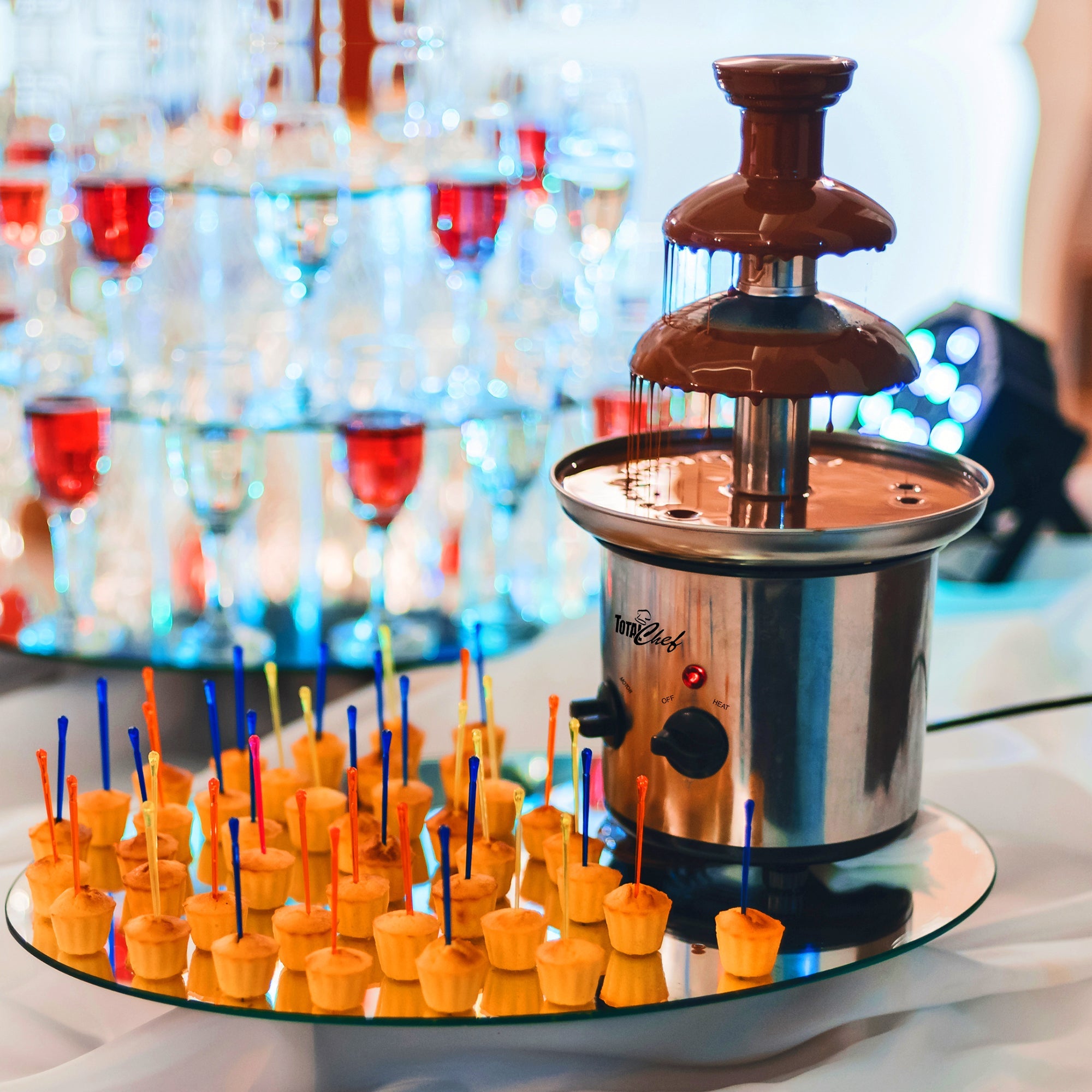 Total Chef 3 Tier Electric Chocolate Fountain Machine 680g Base Adjustable Temperature Birthday Party Total Chef