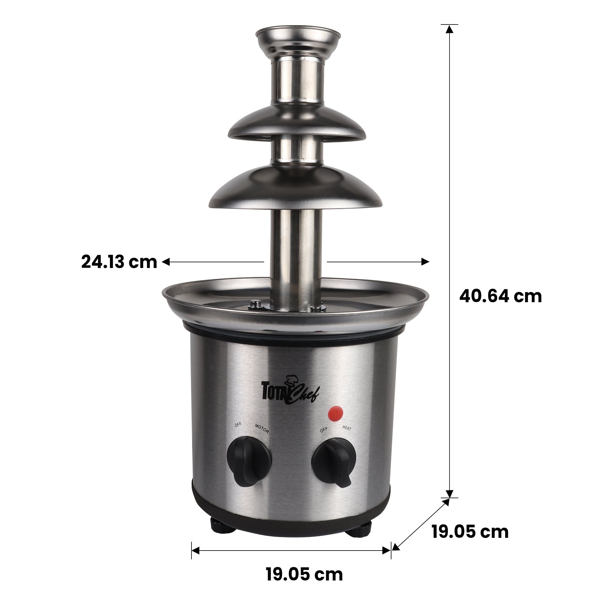 Total Chef 3 Tier Electric Chocolate Fountain Machine 680g Base Adjustable Temperature Birthday Party Total Chef