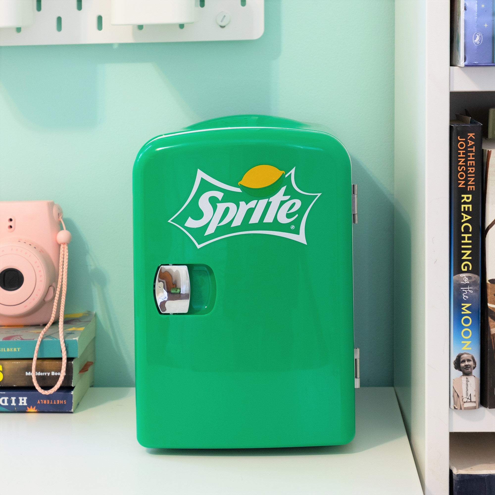 Sprite 4L Mini Fridge 6 Can Tabletop Cooler & Warmer for Bedroom, Desk or Car (12V, Green)