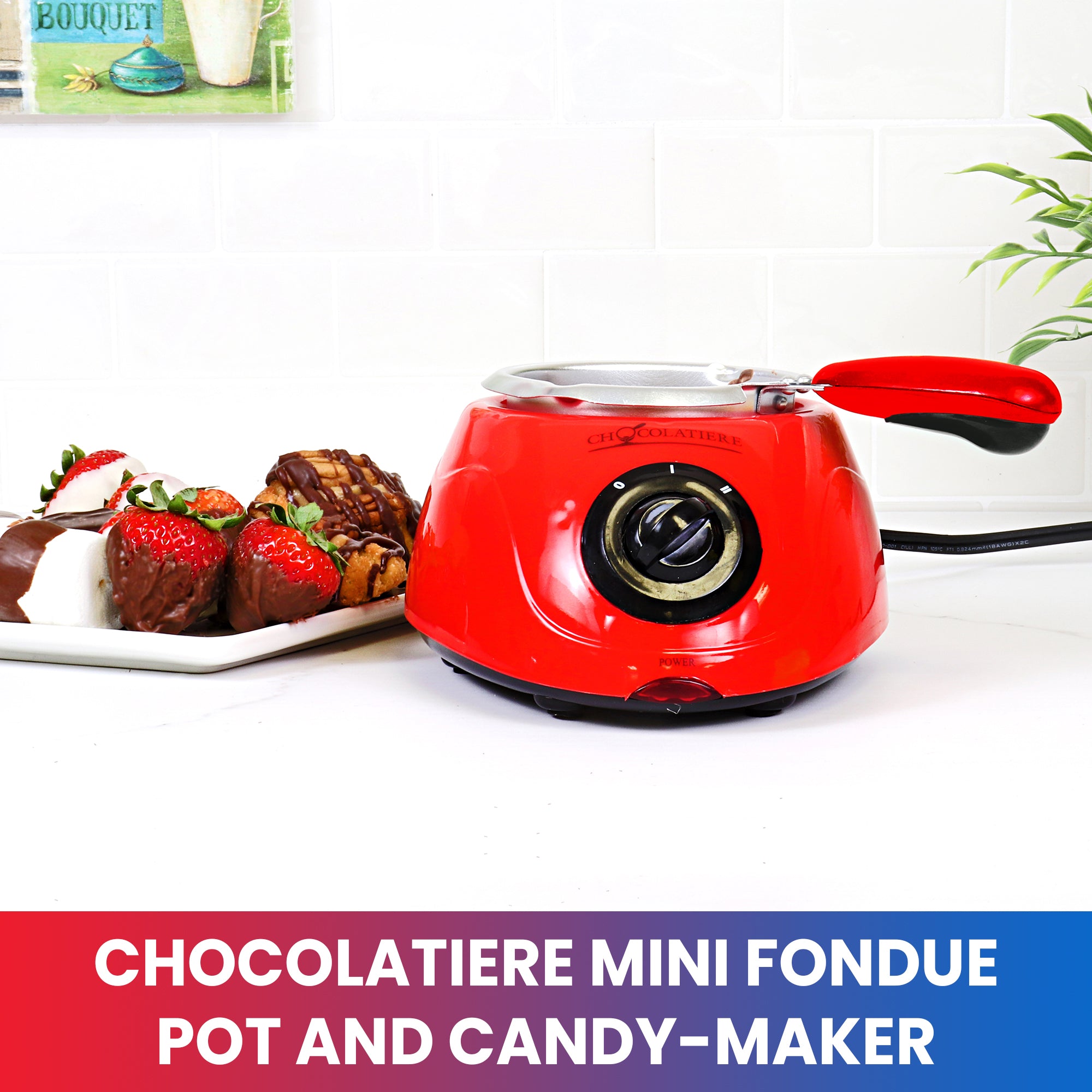 Chocolate Melting Pot Fondue Set 8.8 oz (250 g) Electric Melter for Chocolate Melts DIY Candy Maker with 32-Piece Accessory Kit for Sleepover Birthday