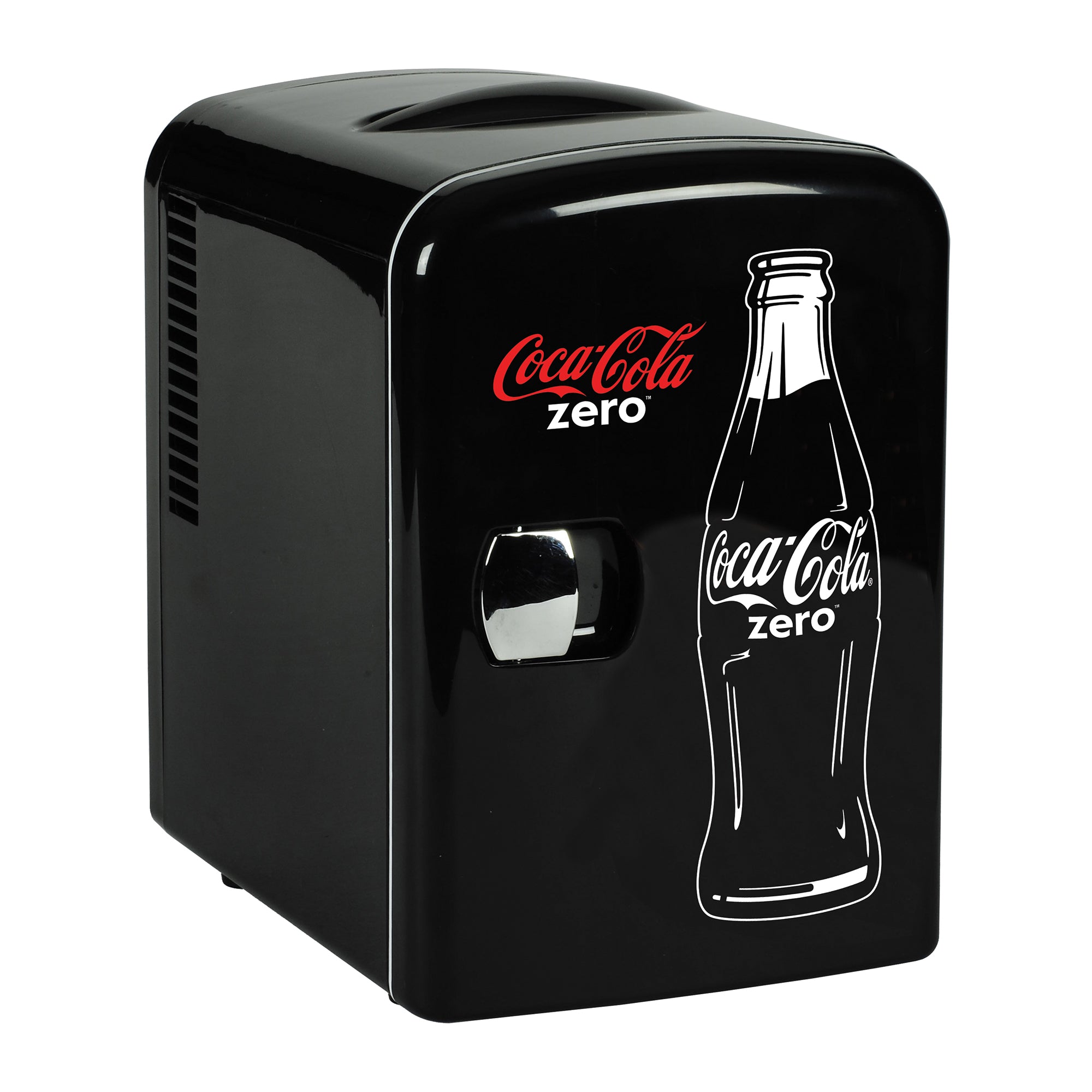 Coca Cola 4L Mini Fridge For Bedrooms Coke Zero 6 Can Table Top Cooler & Warmer Black