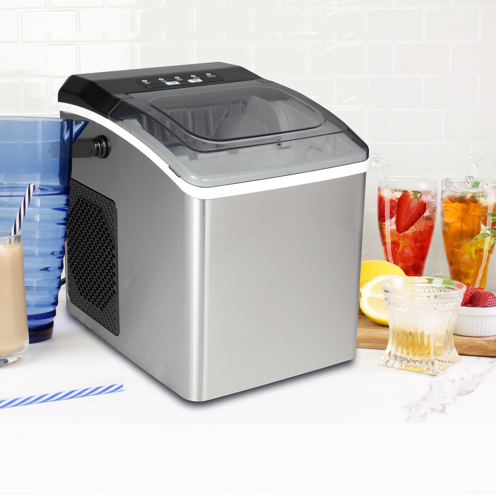 Ice Maker Machine Countertop Ice Machine, Self-Cleaning Ice Maker, 9 Cubes Ready in 6 Mins, 26lbs in 24Hrs Portable Ice Cube Maker Machine for Home