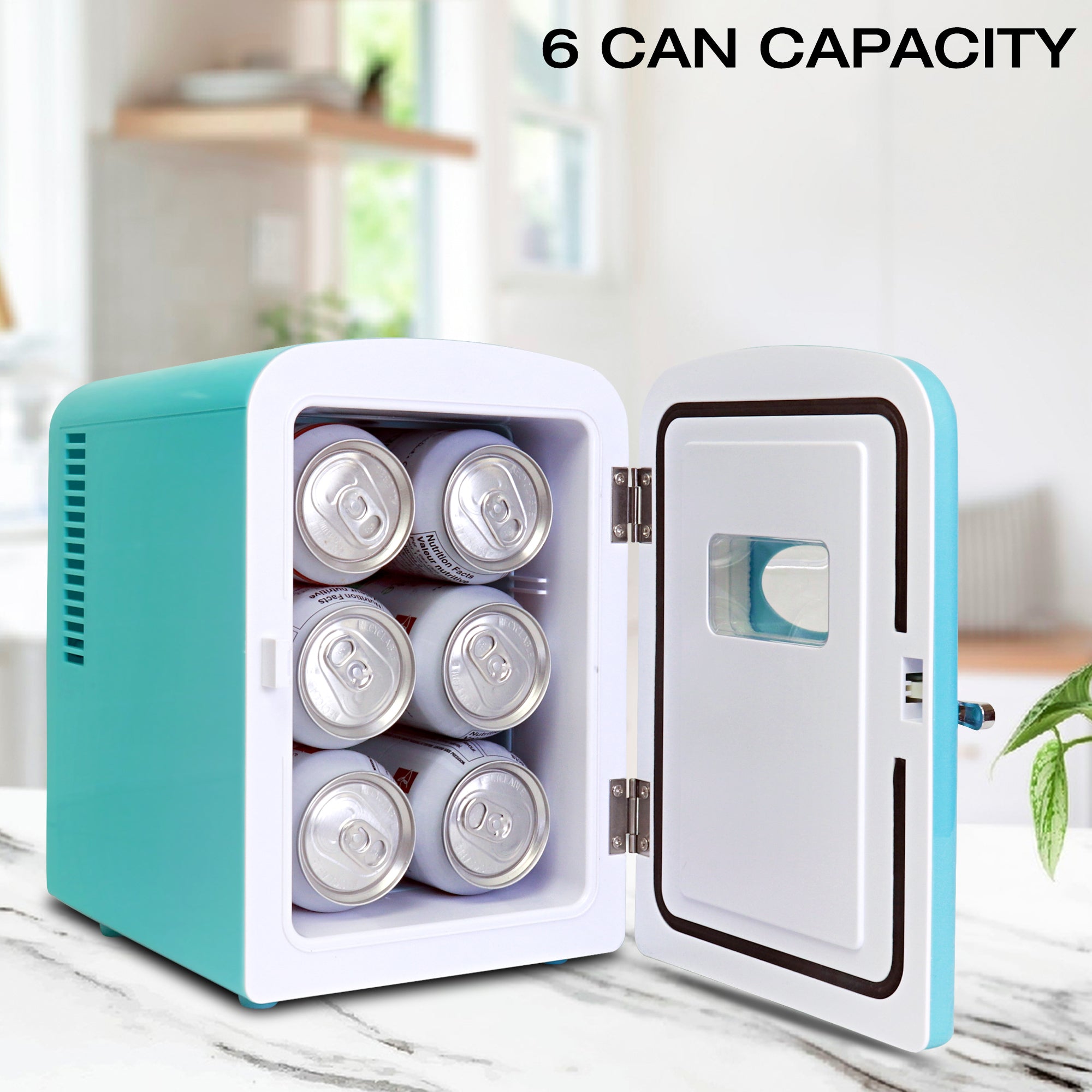 Retro Mini Fridge For Bedrooms 4L Small Fridge 6 Can Table Top Fridge Quiet Mini Fridges For Skincare Food Drink 12v Portable Cooler Warmer