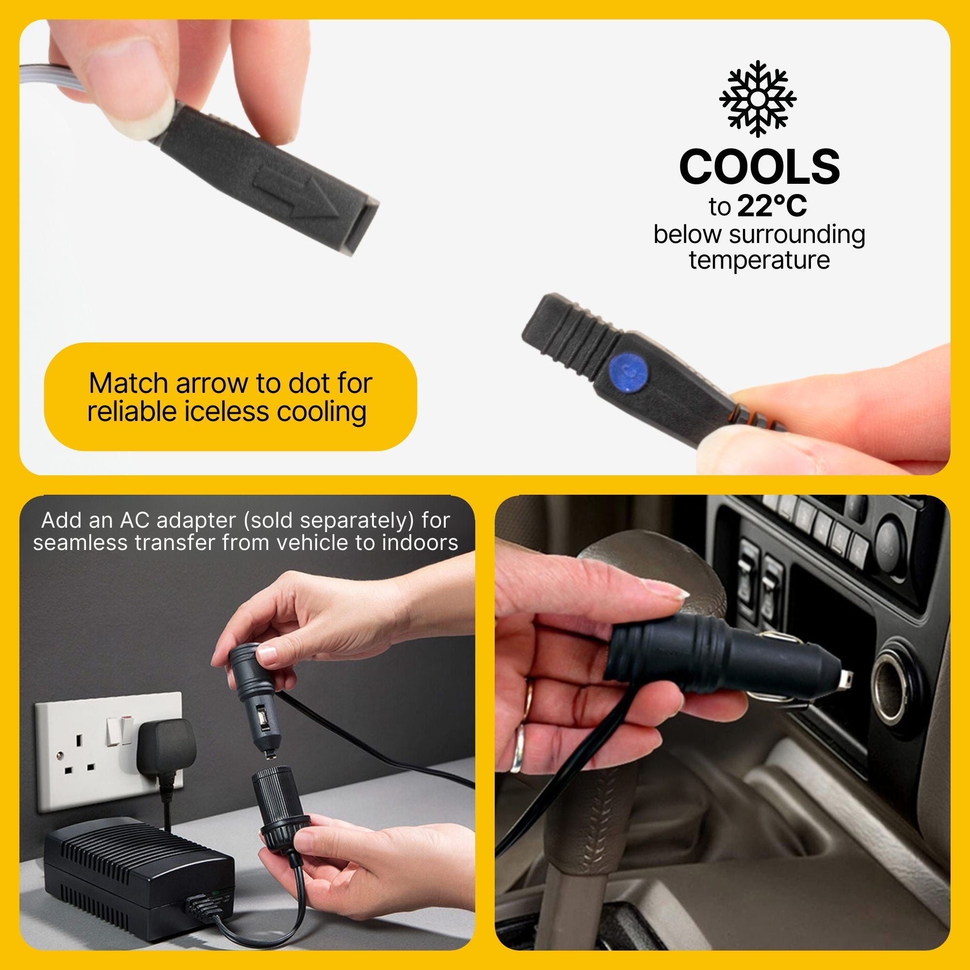 Electric Cool Box 24L Cooler Box 31 Can Portable 12v Camping Car Fridge Refrigerator For Campervan Perfect for Road Trips Picnics Cooler Cool Bag