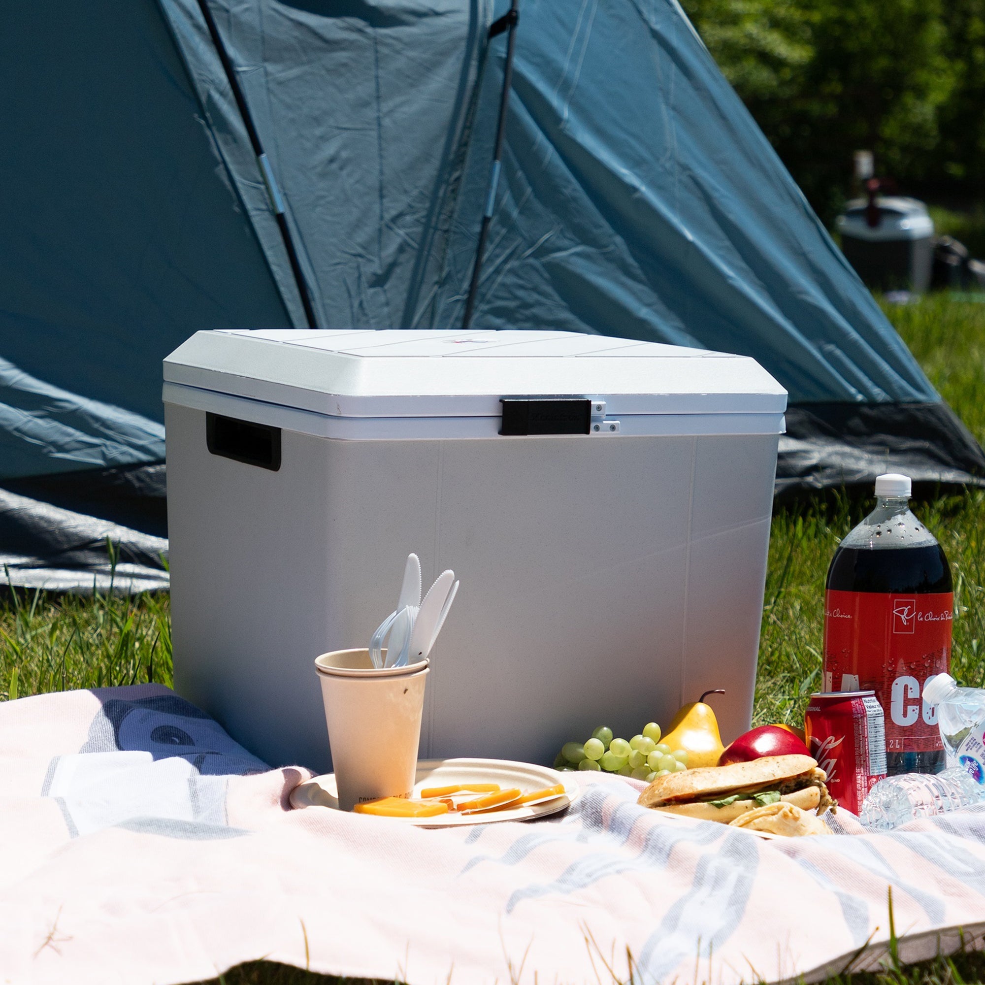 Electric Cool Box 27.5L Cooler Box 48 Can Portable 12v Camping Car Fridge Refrigerator For Campervan Perfect for Road Trips Cooler/Warmer