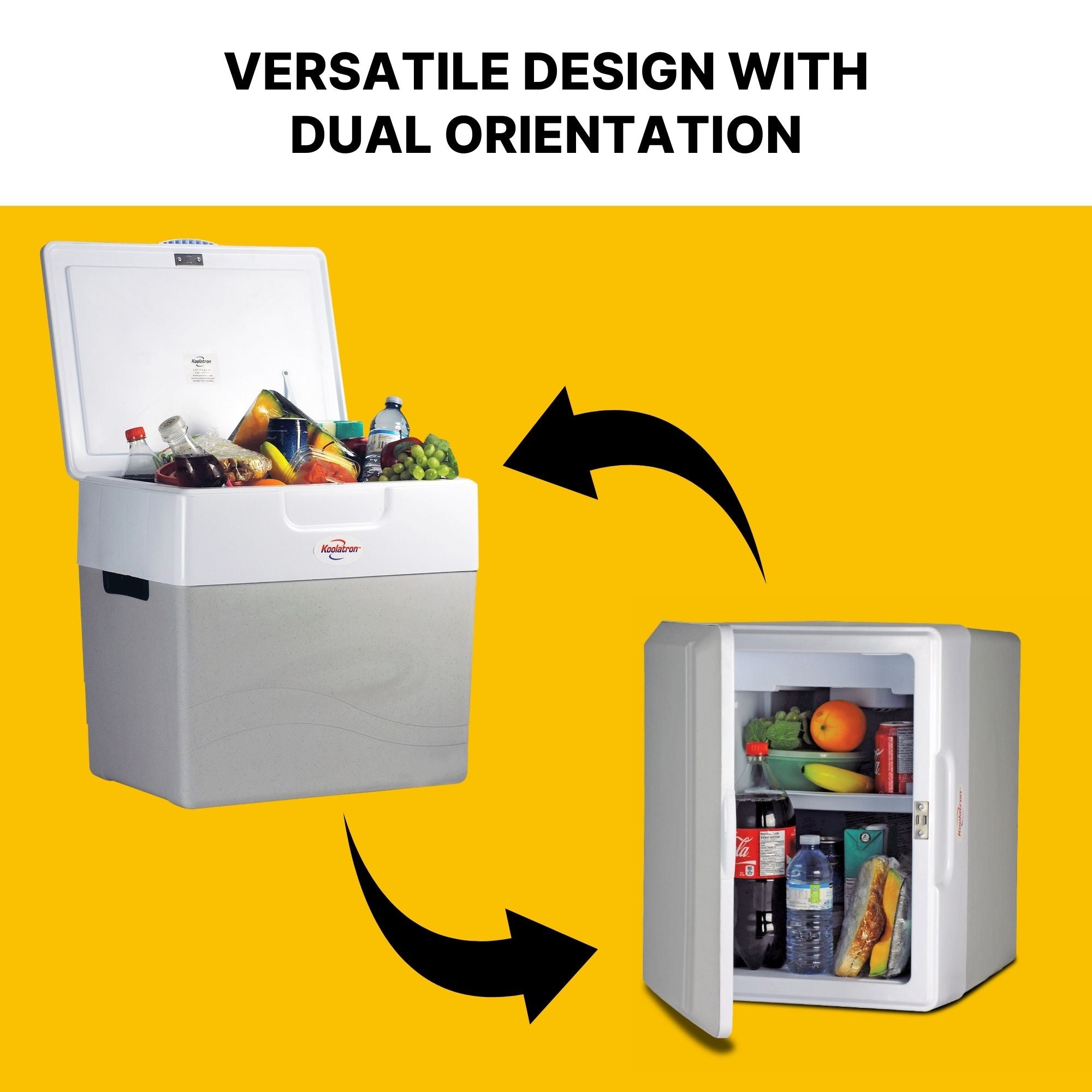 Koolatron Electric Cool Box 49L Cooler Box 80 Can Portable 12v Camping Car Fridge Refrigerator For Campervan Perfect for Road Trips Picnics Travel Two-Way Design Cooler/Warmer Mini Fridge Grey