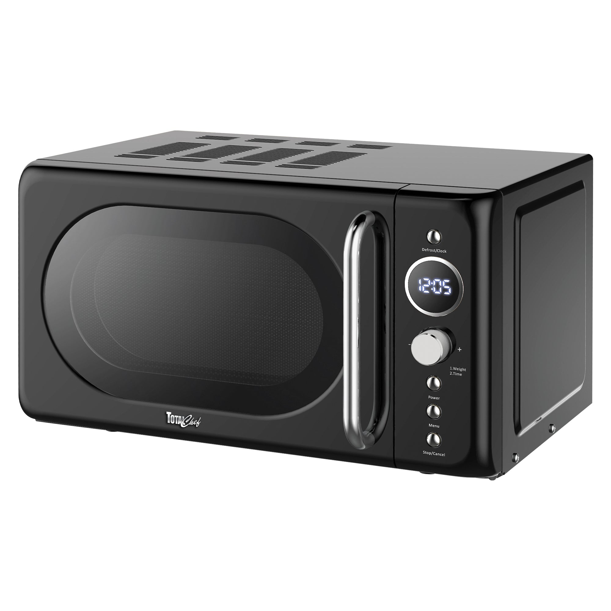Retro Microwave Oven, 20L/0.7 Cu Ft 700W, 8 Pre-set Modes, Quick Start & Defrost By Wgt/Time, 5 Cooking Power Levels, Digital LED Display, Compact Countertop Black Microwave Ovens, Black