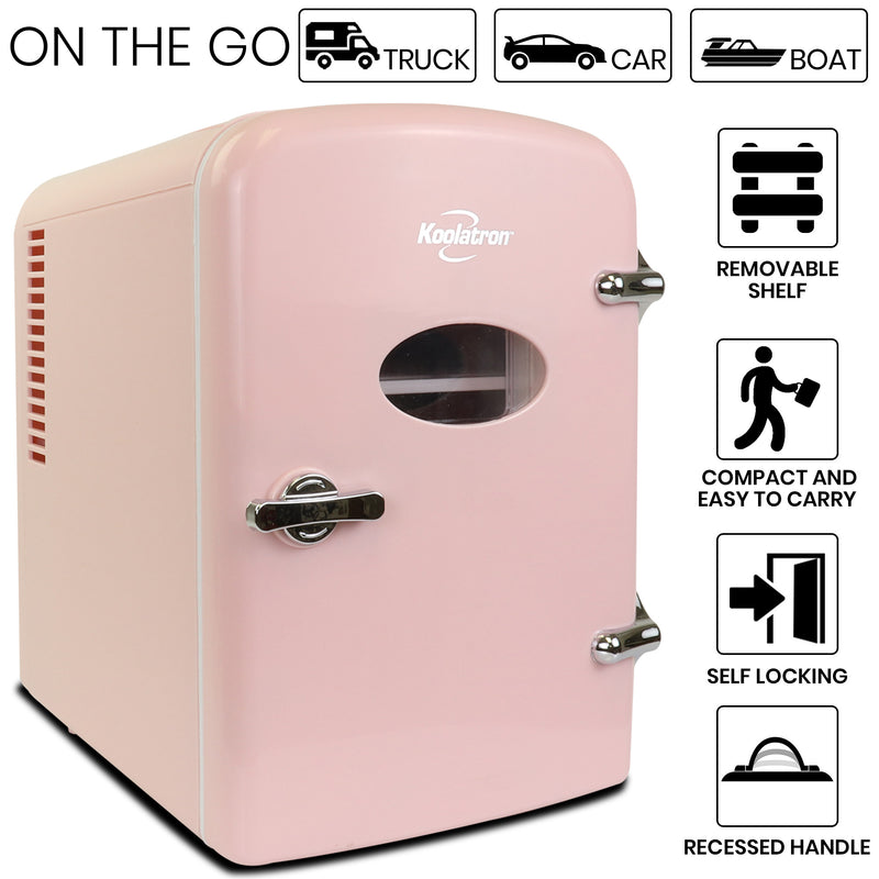koolatron-4l-retro-portable-mini-fridge-6-can-pink